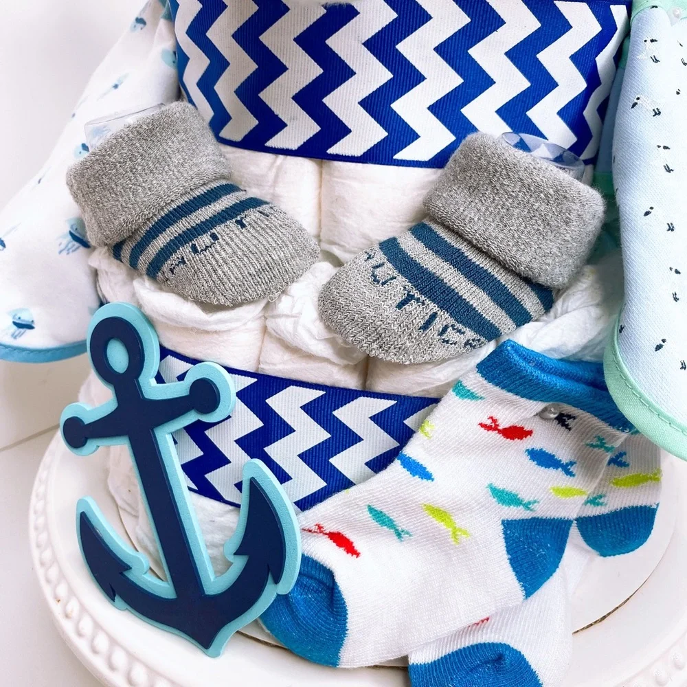 Seal Diaper Cake, Nautical Diaper Cake